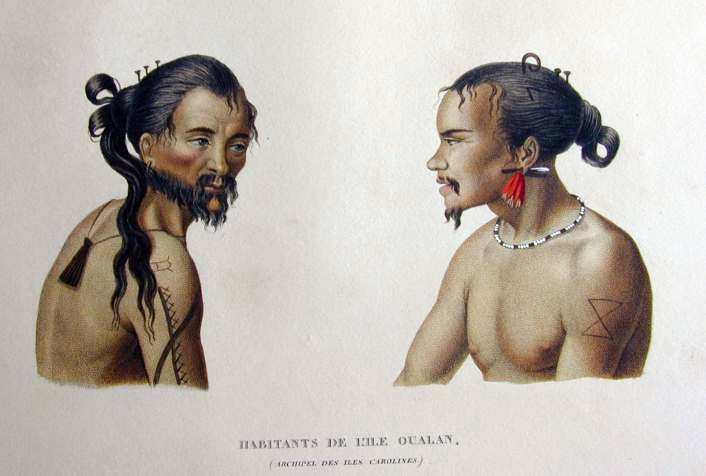 1800s Drawing of Life on Kosrae