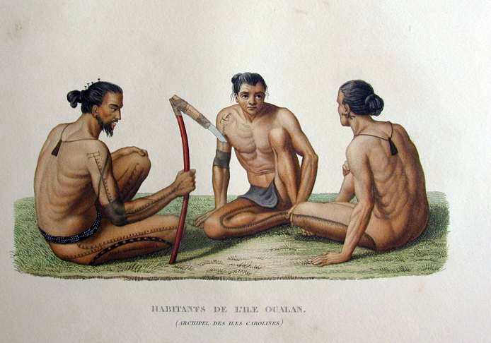 1800s Drawing of Life on Kosrae