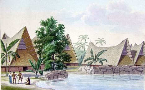 1800s Drawing of Life on Kosrae