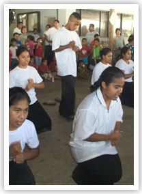 Kosraean Youth Performaing a Modern Dance